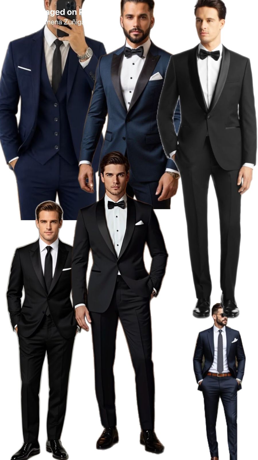 Inspiración de trajes oscuros y smokings